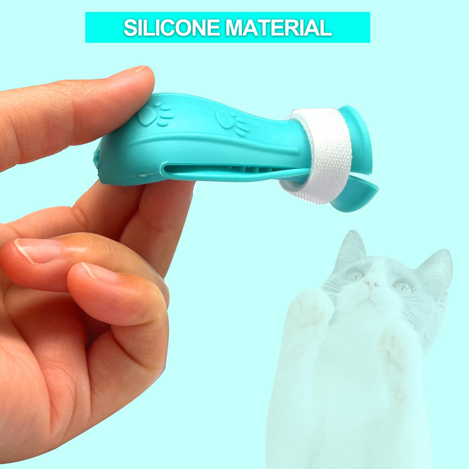 LLMSIX silicone cat foot cover blue designed for water drainage during baths