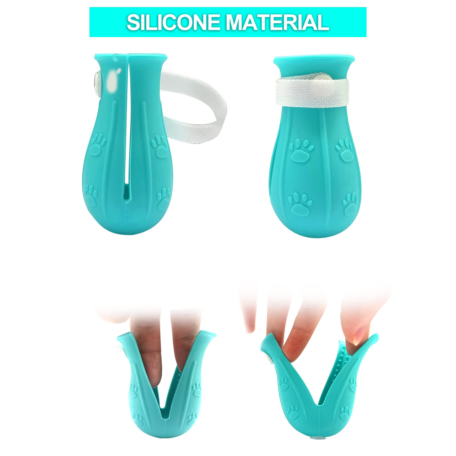 LLMSIX soft silicone cat boots blue comfortable for daily use