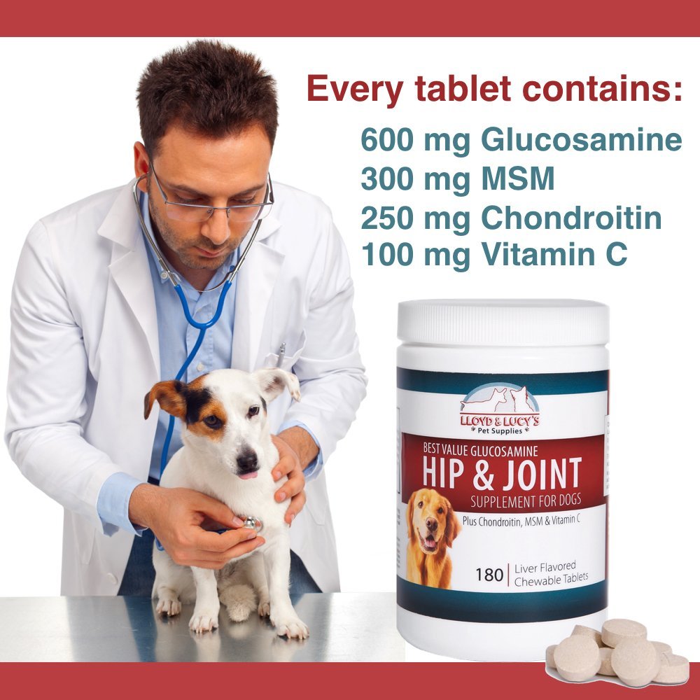 Label highlights dosage guidance for Lloyd & Lucy's hip and joint chews.