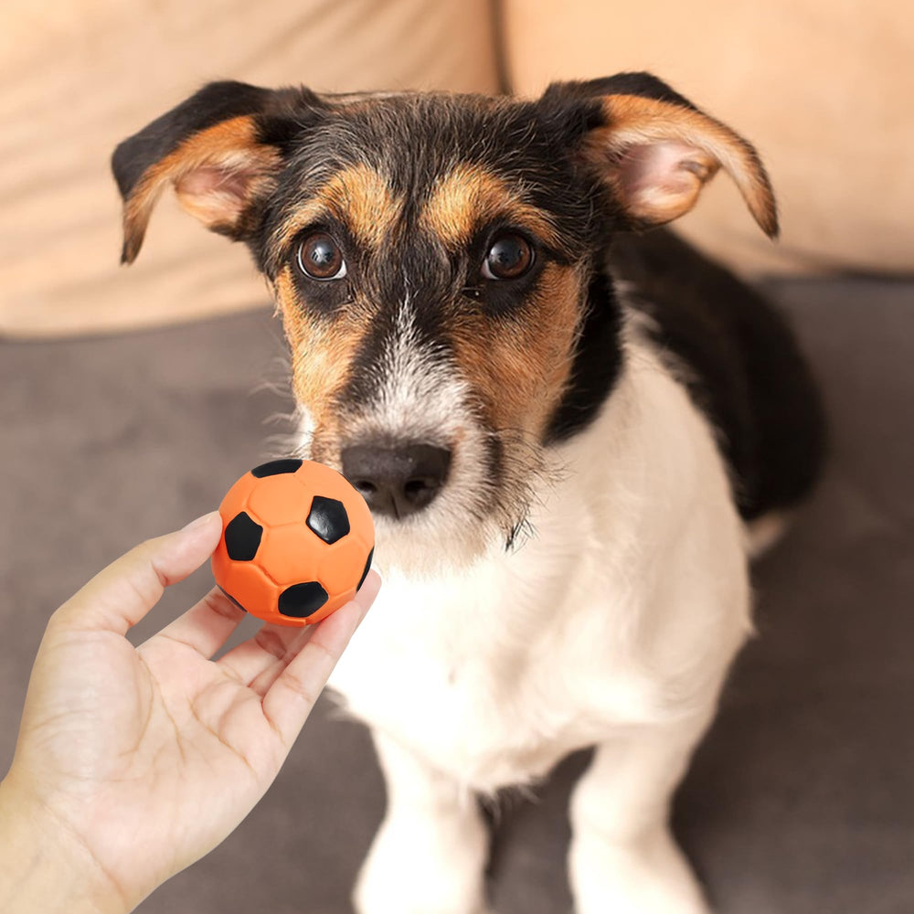 LLSPET 2inch pink squeaky dog soccer ball for playful fetch sessions
