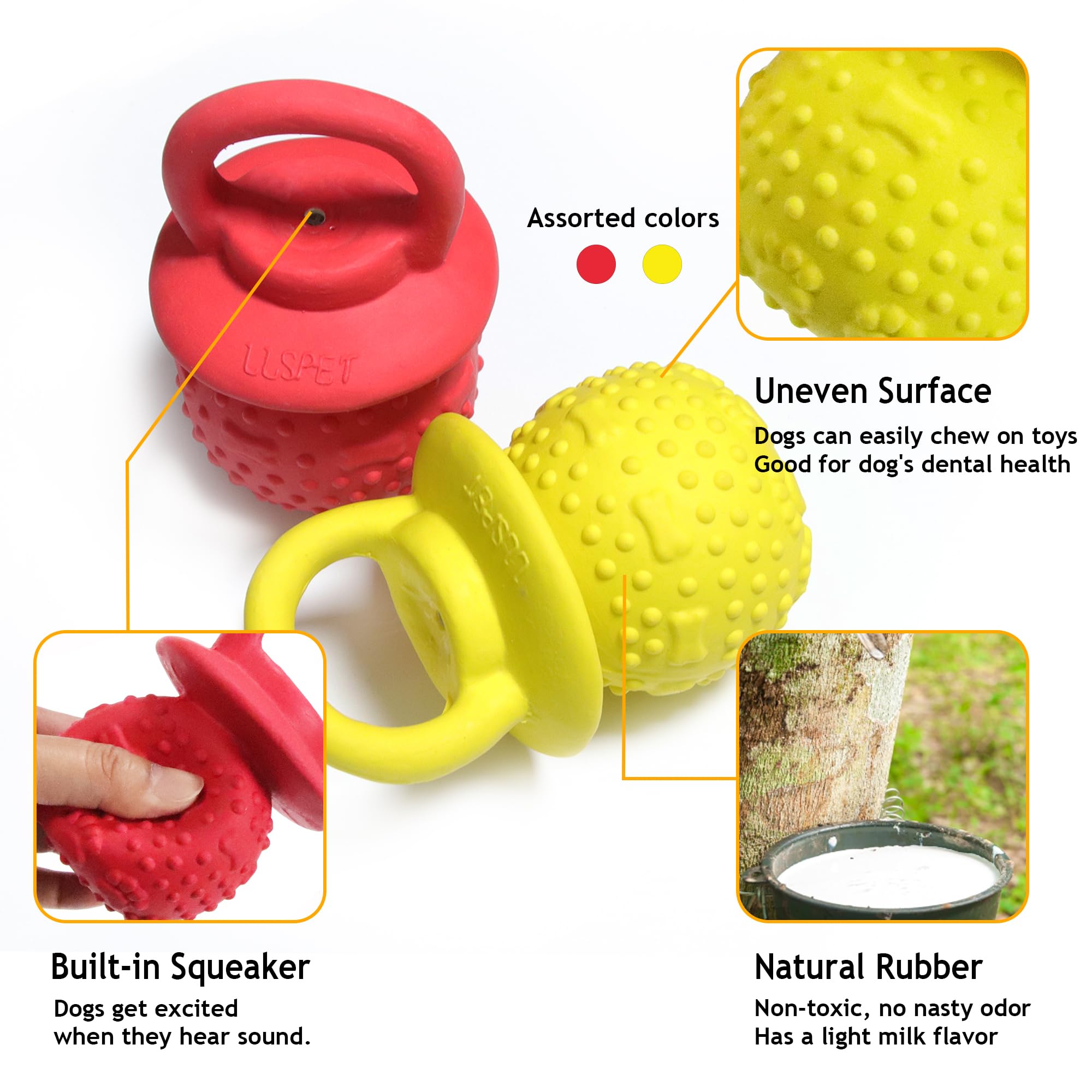 LLSPET latex chew toy with built-in squeaker sparks curiosity and indoor exercise.