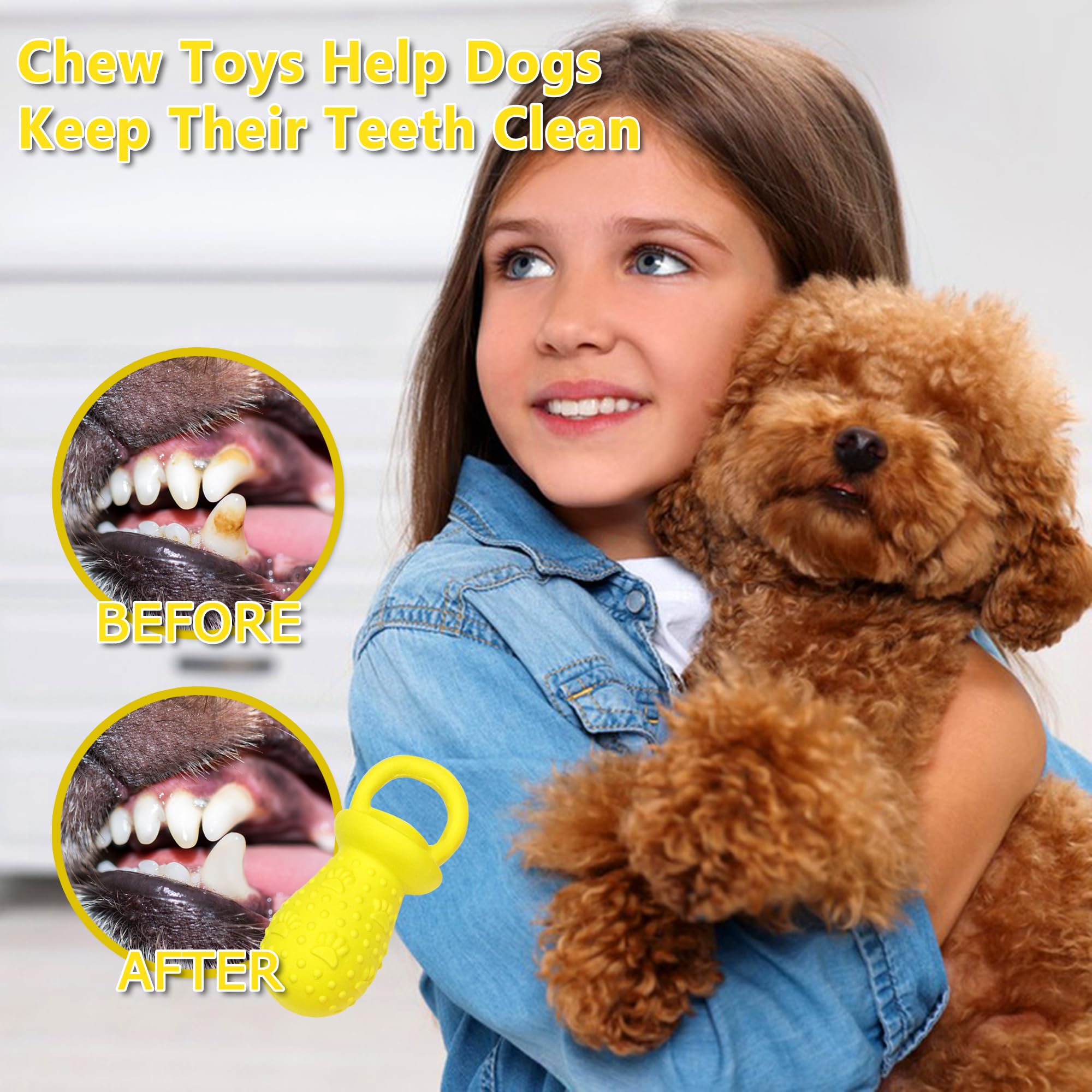 LLSPET latex pacifier dog toy oral-bumps massage gums and remove debris