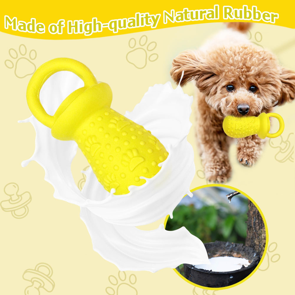 LLSPET latex pacifier dog toy outdoor play ready with leash-friendly ring