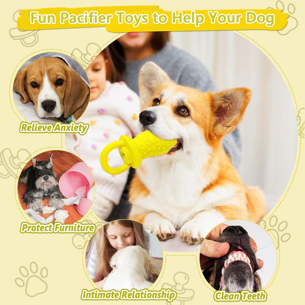 LLSPET latex pacifier dog toy rope-hanging option for interactive fetch