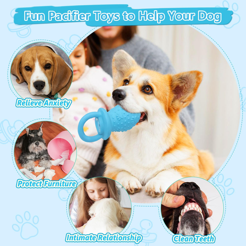 LLSPET Pacifier toy hung on rope blue shows versatile indoor and outdoor entertainment.