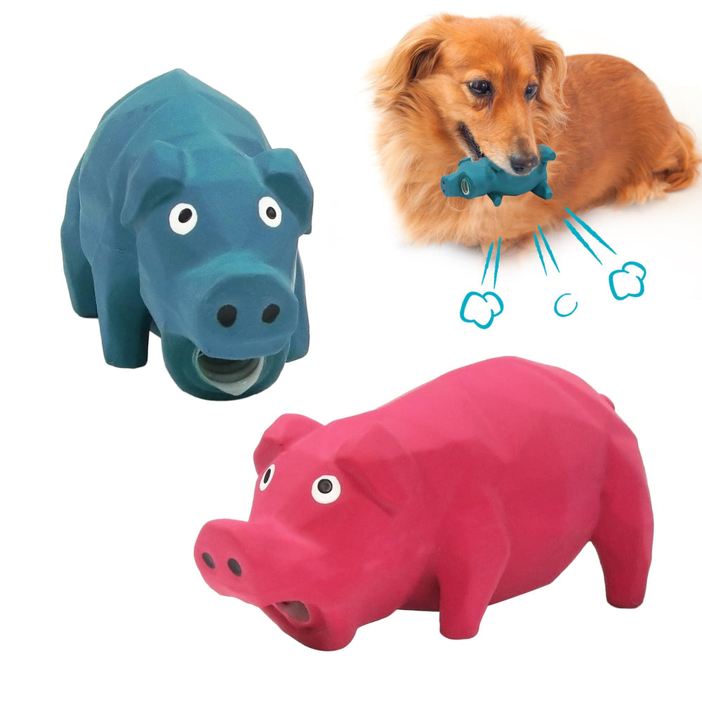 LLSPET squeaky pig toy 5.7 inch with oink for small dogs—durable, engaging chew.