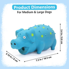 LLSPET squeaky pig toy back texture provides gum-safe massage during chew