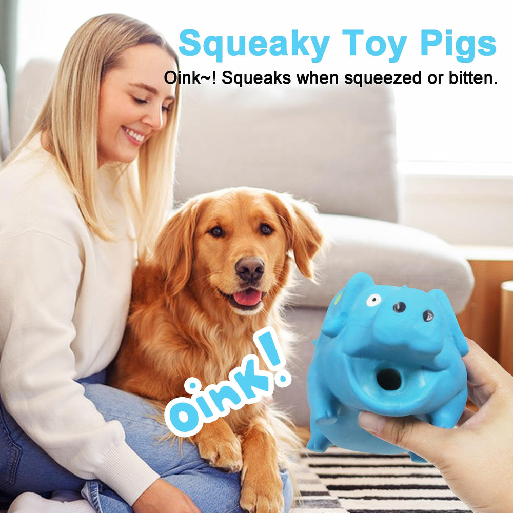 LLSPET squeaky pig toy built-in squeaker adds engaging sound for play