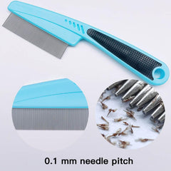 LLTGMV flea comb teeth detail highlighting stronger pins for durable grooming on tough coats.