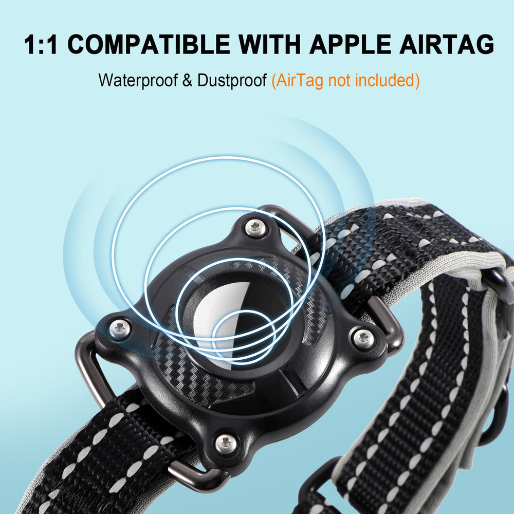 LLUAII AirTag dog collar martingale-design demonstrates controlled tension during walks