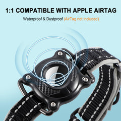 LLUAII AirTag dog collar martingale-design demonstrates controlled tension during walks