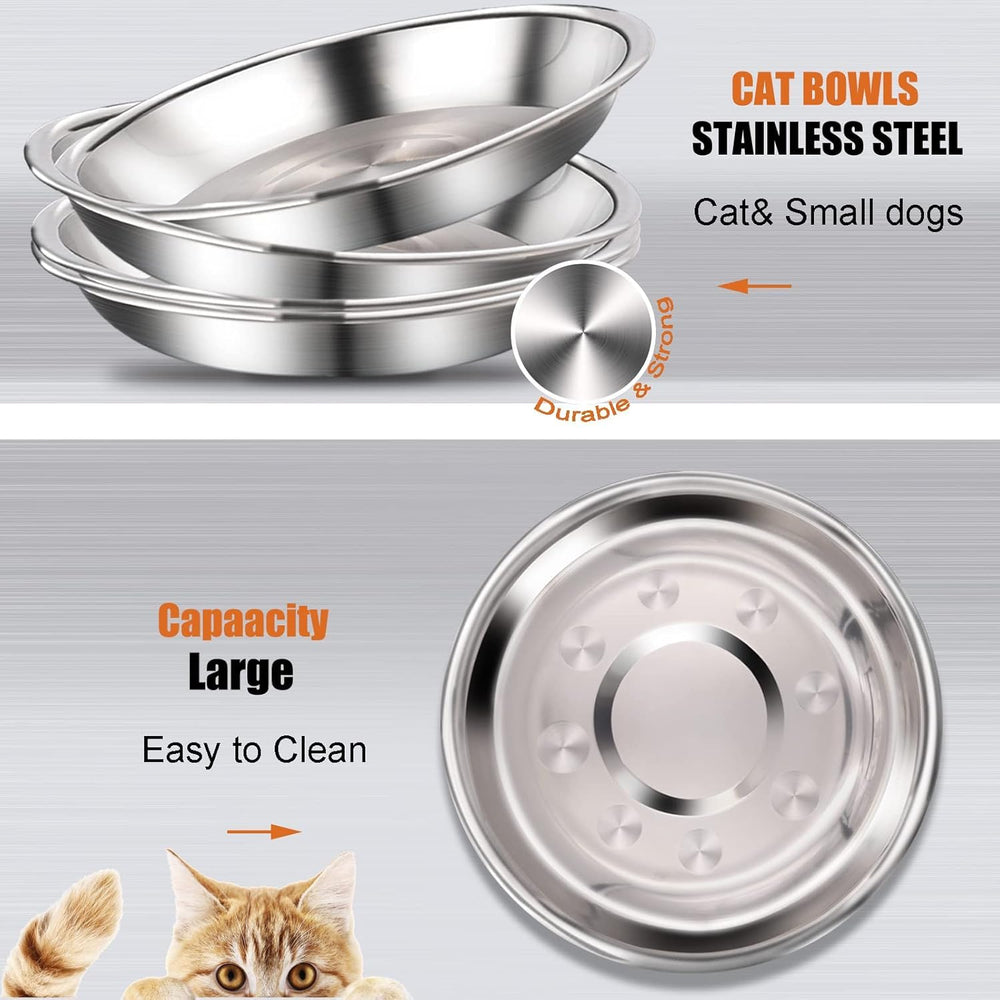 Lmisraely silver bowls suit small pets for indoor and outdoor feeding.
