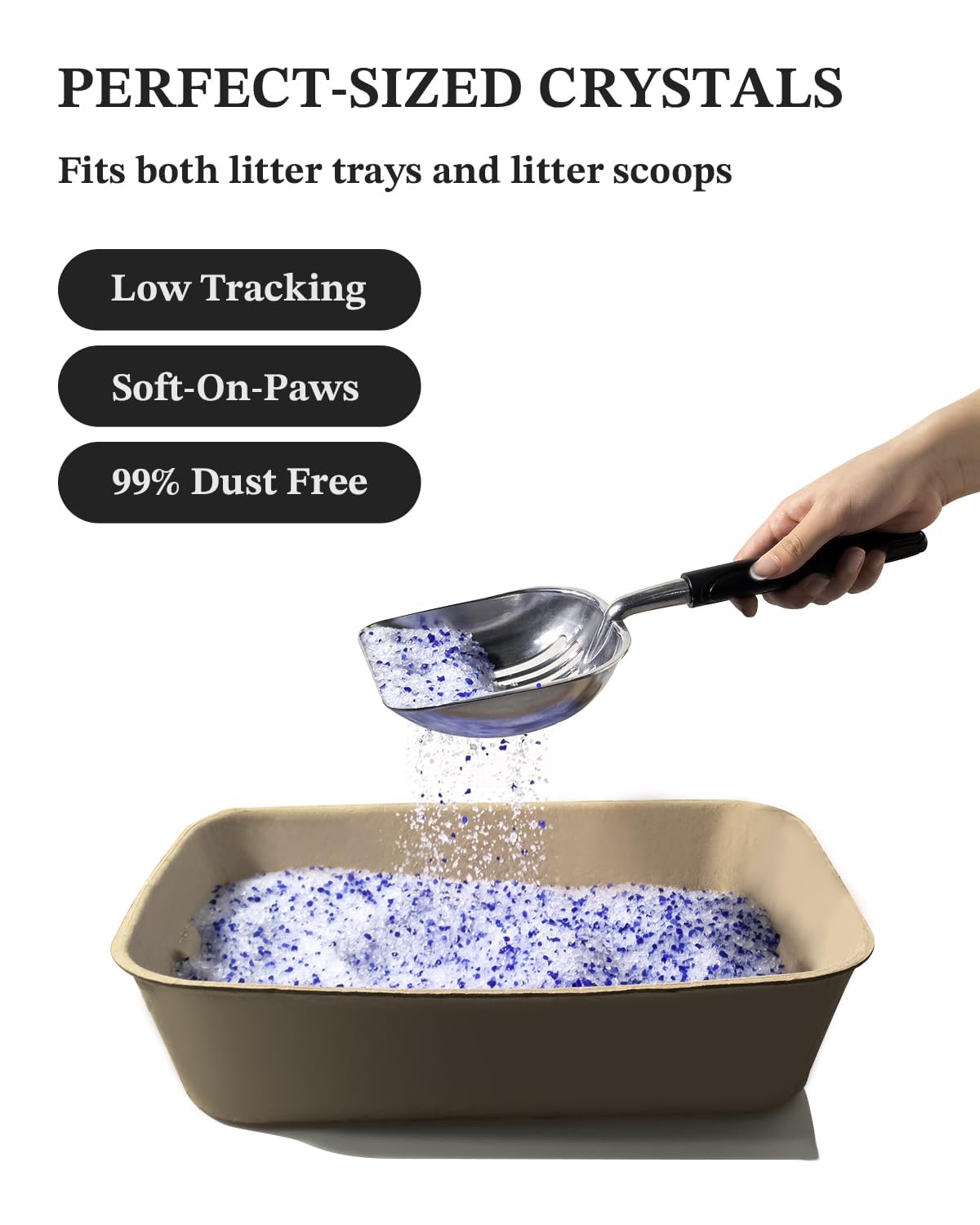 LMJP Crystal Cat Litter pack-4-pack visual showcases convenient multi-pack for long-lasting use.