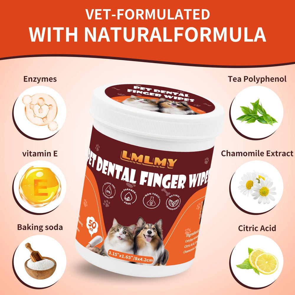 LMLMY Dog Dental Wipes finger-application scene for easy cleaning.