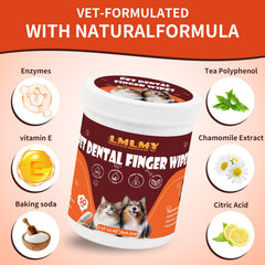 LMLMY Dog Dental Wipes finger-application scene for easy cleaning.