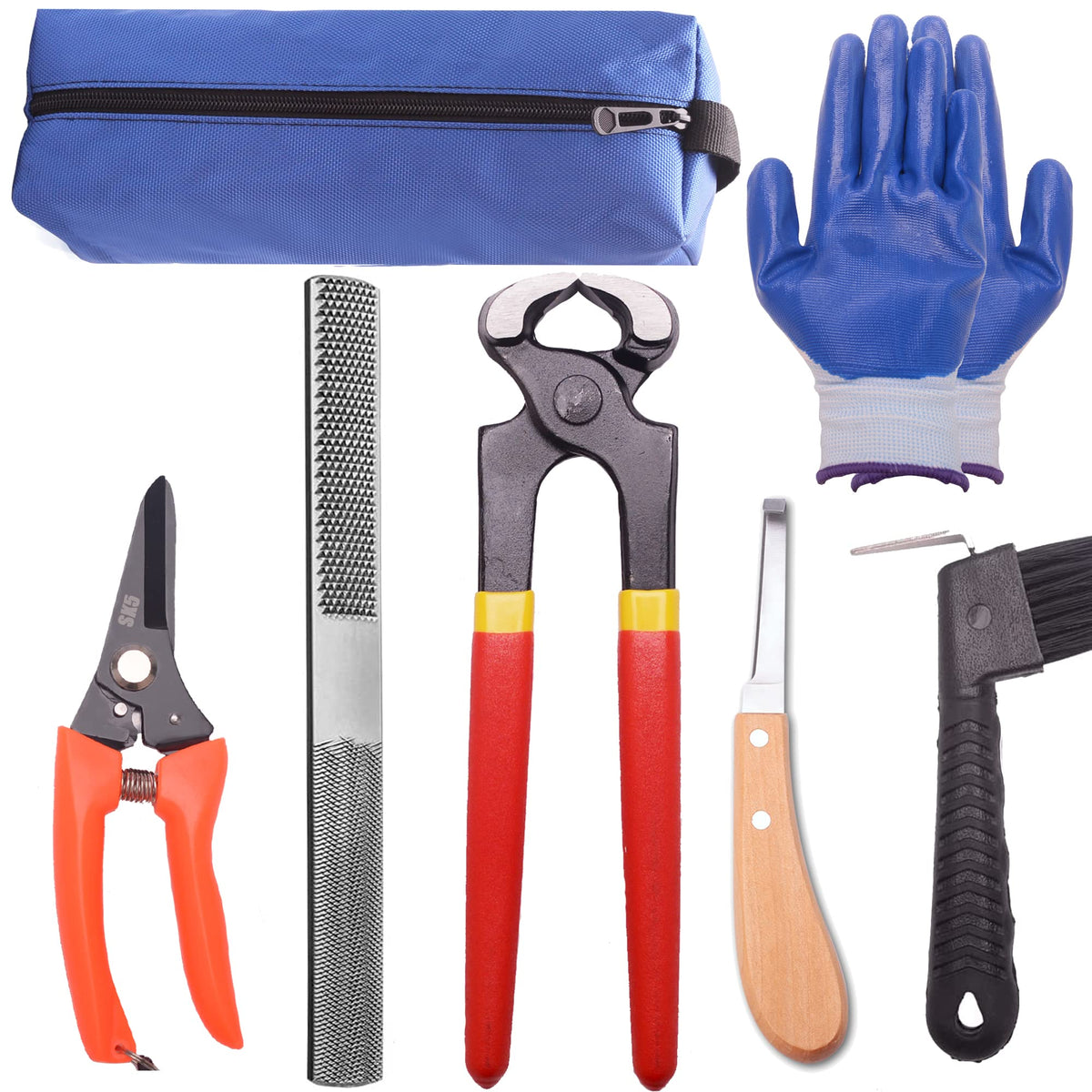 Loaged 8-inch farrier tool kit hoof nipper for clean, precise hoof trimming