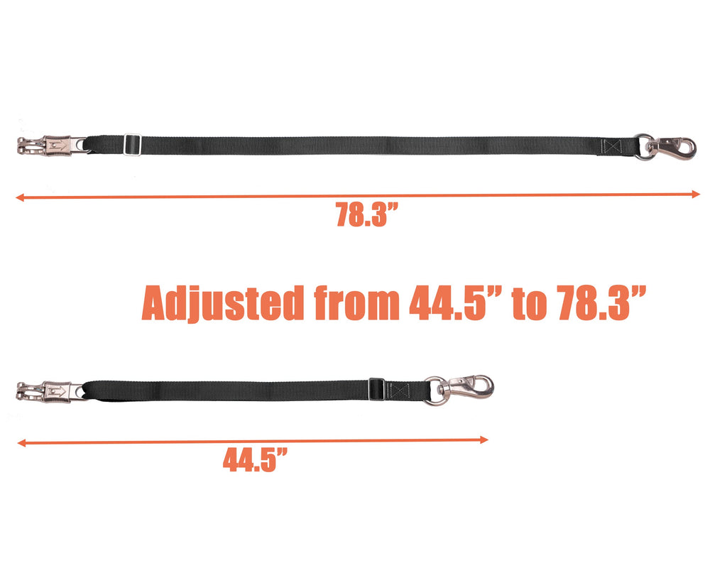 Loaged cross ties 1-inch nylon strap detail highlighting durability.