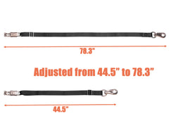 Loaged cross ties 1-inch nylon strap detail highlighting durability.