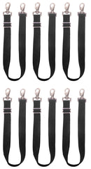 Loaged elastic leg strap pack 6 black for horse blankets ensures secure fit.