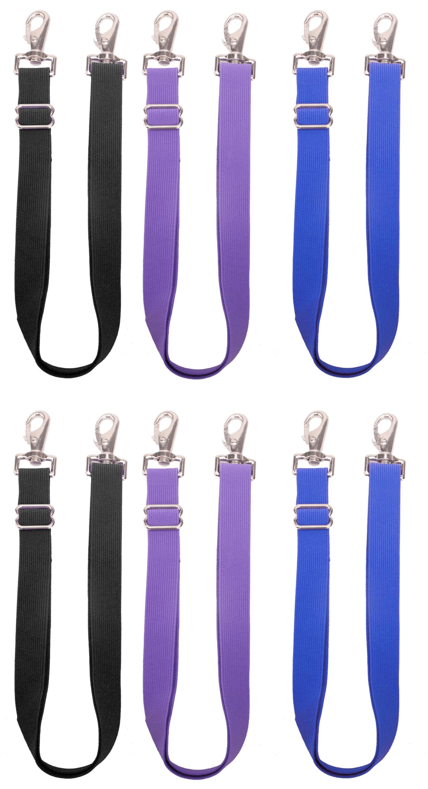 Loaged elastic leg straps pack demonstrates adjustable fit for secure horse blanket protection