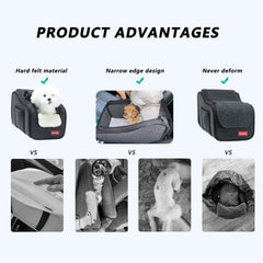 Loapooet center-console dog car seat collar buckle shows added safety during journeys