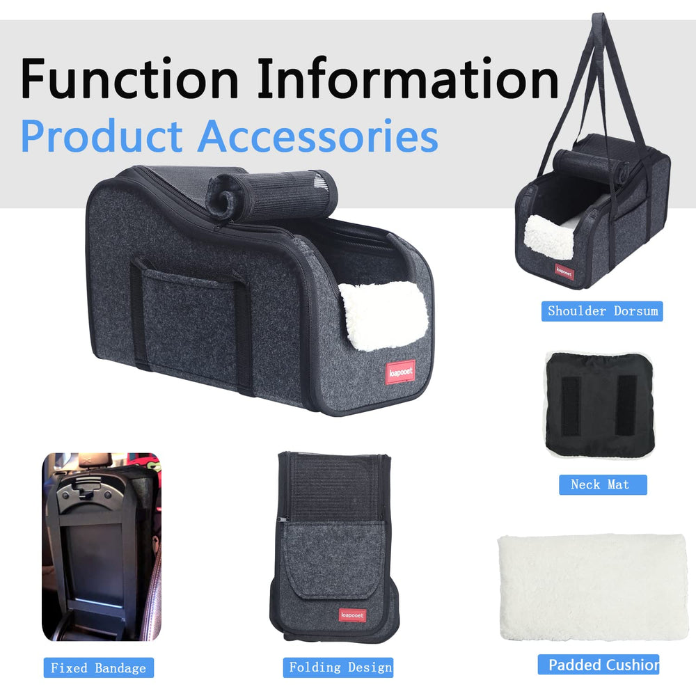 Loapooet center-console dog car seat compact-size design saves cabin space