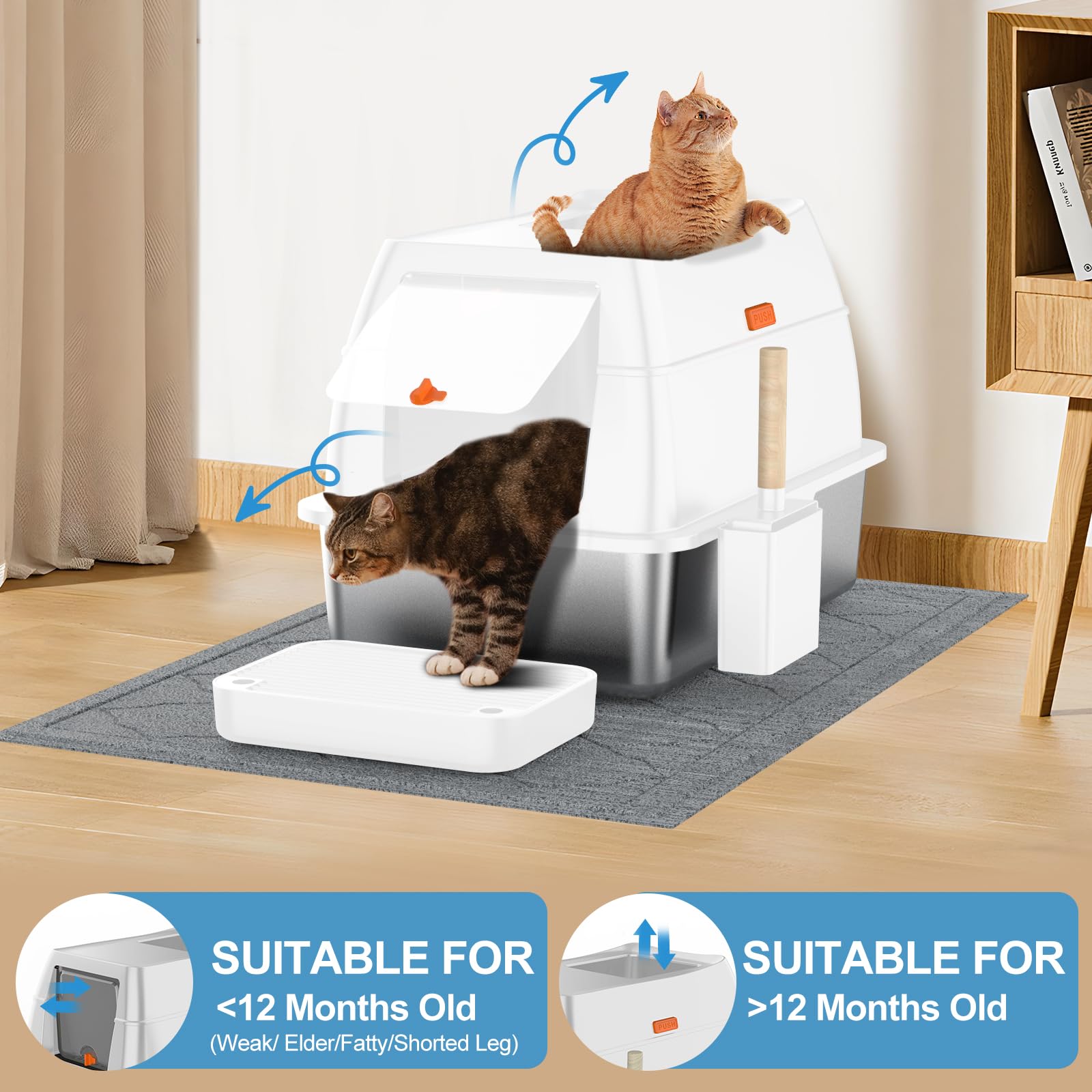 Lobeve cat litter mat traps litter at the door and reduces tracking.