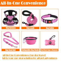 Lobeve Collar and Leash pink-XL set for secure daily use