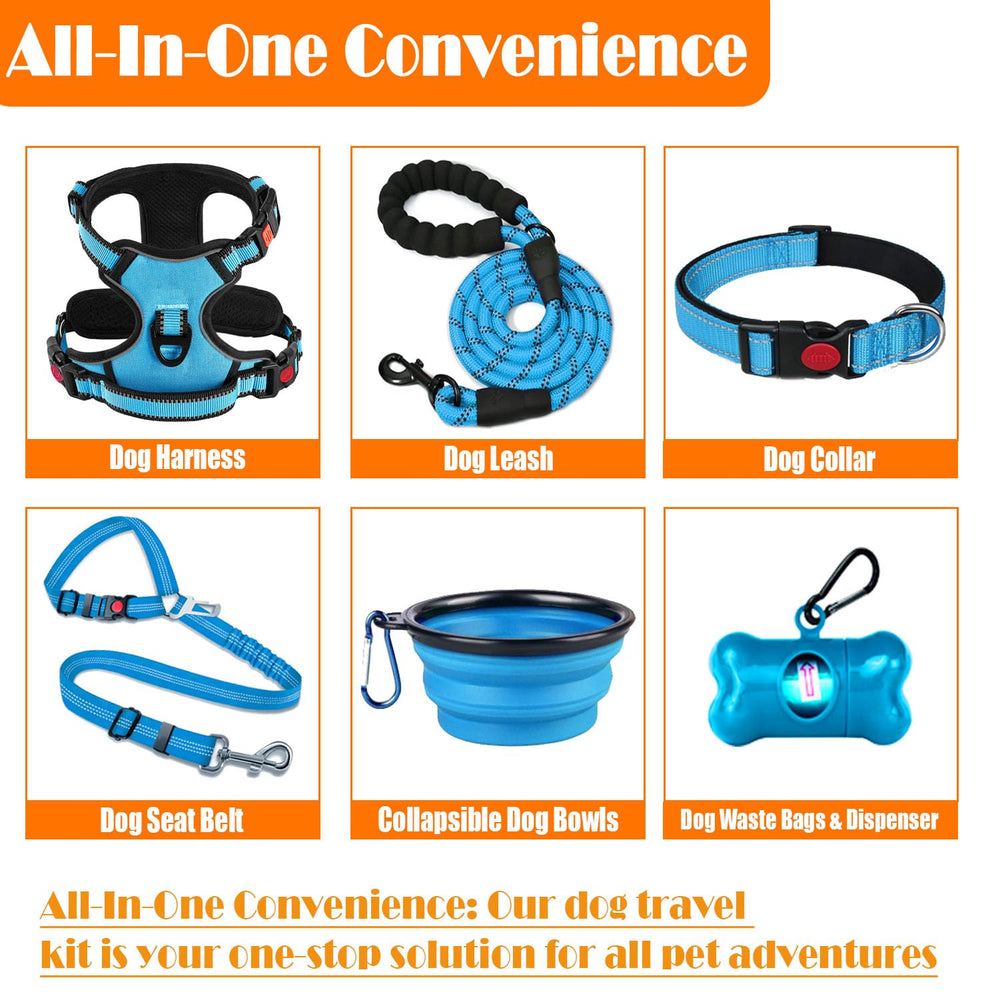 Lobeve blue no-pull harness with adjustable straps for secure, comfortable fit.