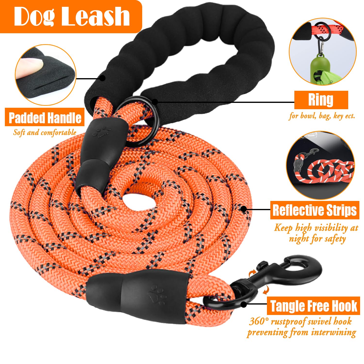 Lobeve Portable Collapsible Dog Bowl Orange-M ready for quick hydration on hikes.
