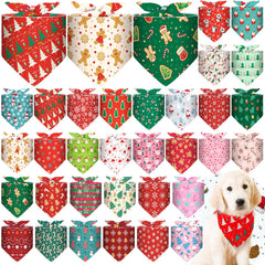 Locmeo 32-pack Christmas dog bandanas bundle for festive pet styling.