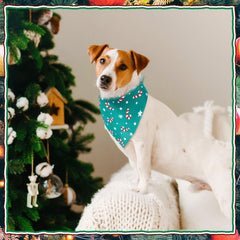 Locmeo dog bandana reindeer pattern as a versatile Christmas accessory.