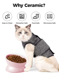 LoeJan anti-vomiting design cat bowl improves meal positioning