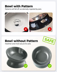 LoeJan cat bowl whisker-friendly design keeps whiskers clear during meals
