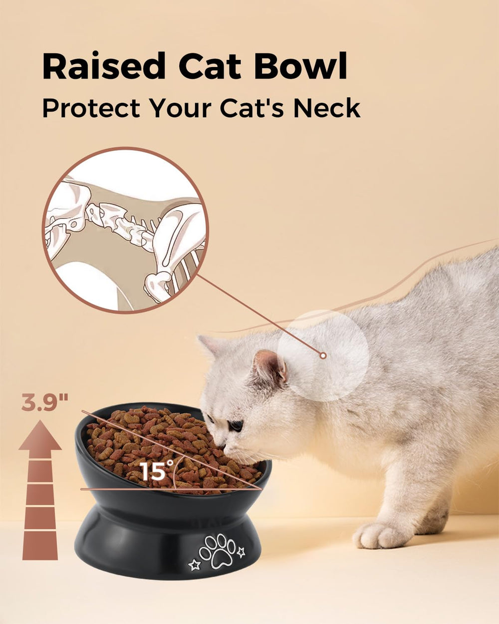 LoeJan dishwasher-safe cat bowl for effortless maintenance and hygiene