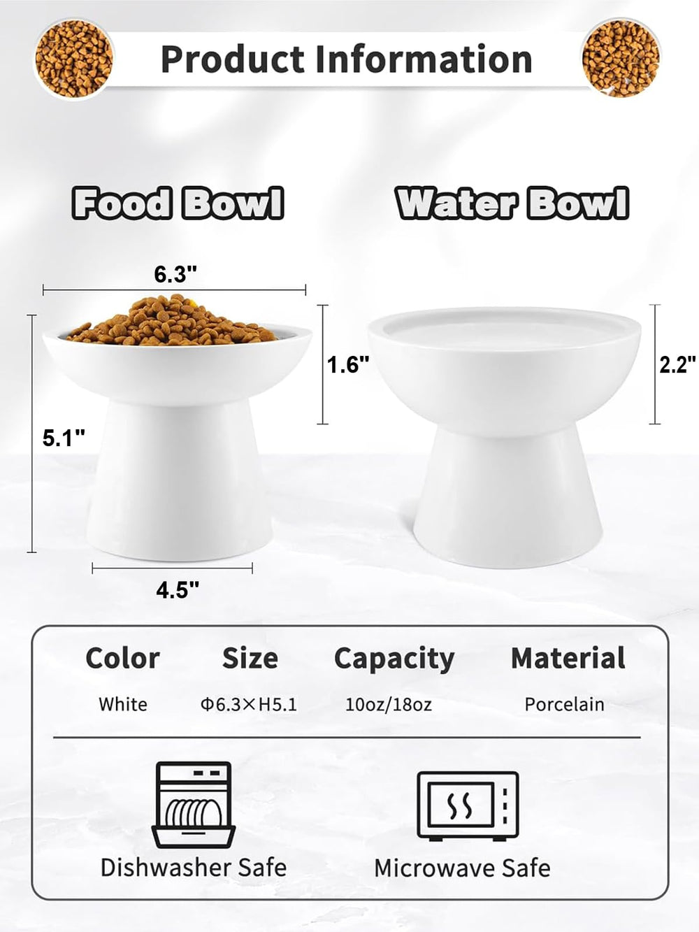 LoeJan elevated cat food bowl tilt design keeps food centered for convenient access.