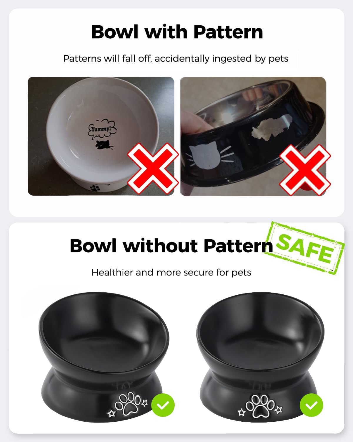 LoeJan lead-free ceramic cat dish promotes safe, odorless dining