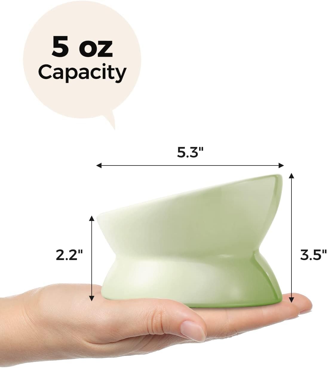 LoeJan shallow-wide ceramic design reduces whisker contact during meals