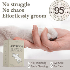 Loesuona dog grooming hammock with nail-clippers-included for precise trims.