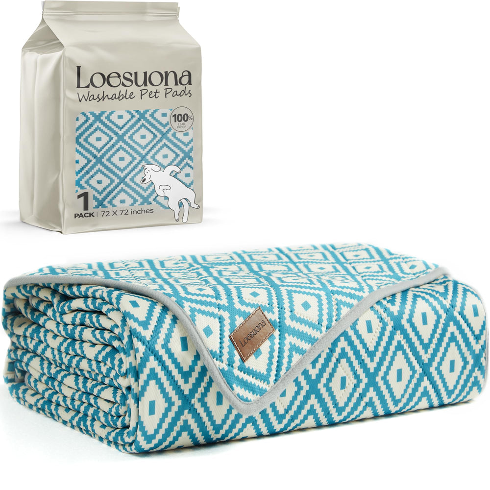 Loesuona washable pee pad with thick core for quick moisture absorption on floors.