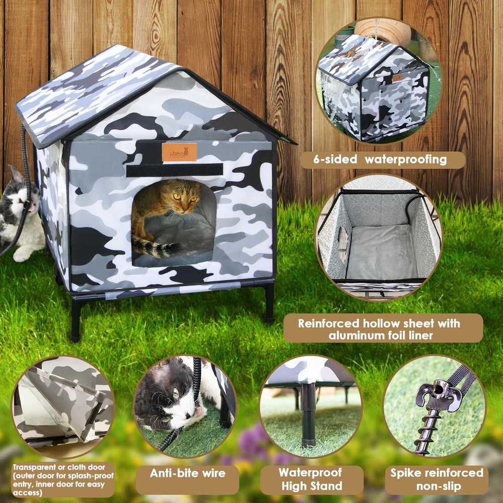 Lofkd cat house assembly hinged roof image shows tool-free setup.