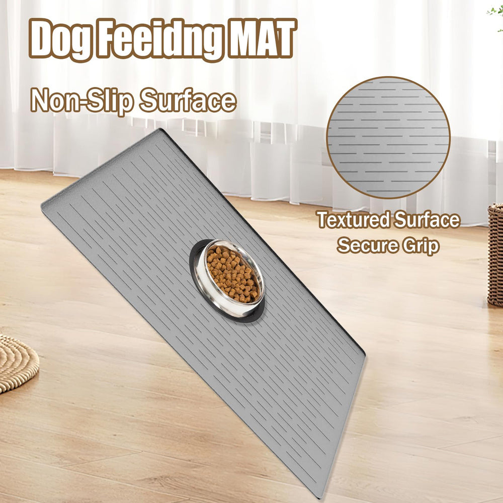 LOGIFTVE dog-feeding-mat-in-use demonstrates versatility under bowls or automatic feeders.