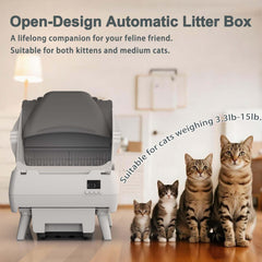 Lohhuby cat-litter-box open-design highlights spacious access for medium cats and kittens.