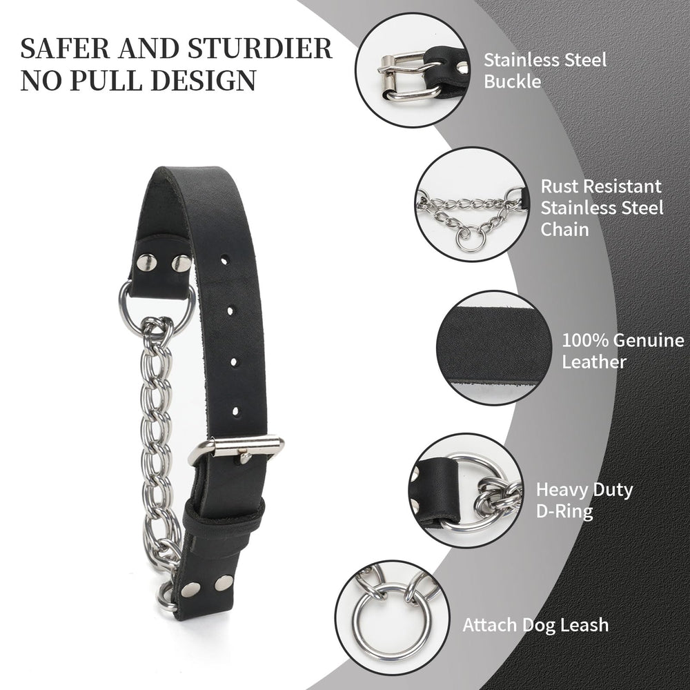 LOIIHEII Martingale Collar black leather style for everyday wear and special occasions.
