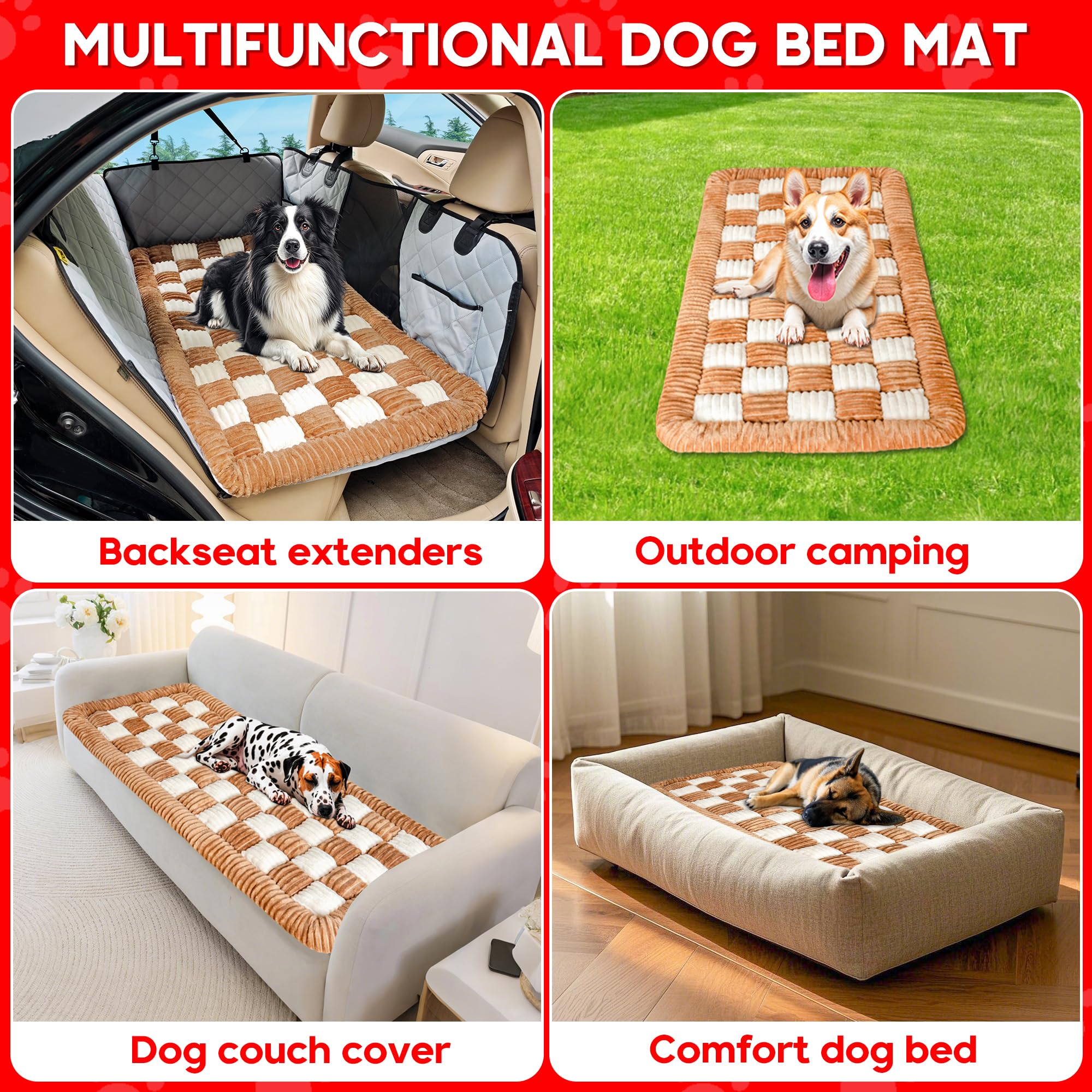 Loiion dog car bed mat 50x24-6 covers large backseat for full coverage