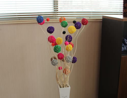 LOIUGENTE parrot chew toys ball-05, durable rattan ball doubles as vase filler and decor