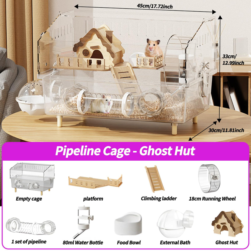 LOLLBIRD hamster cage pre-drilled ports illustrating expansion with standard tubes.