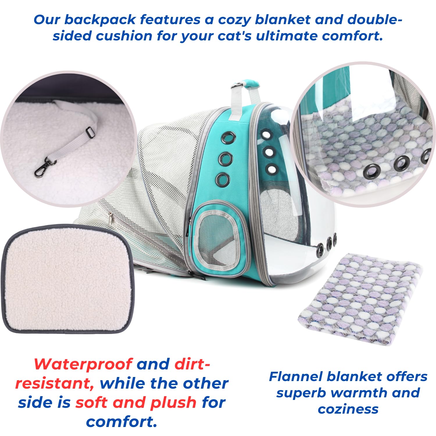 Lollimeow all season comfort with plush blanket and removable cushion