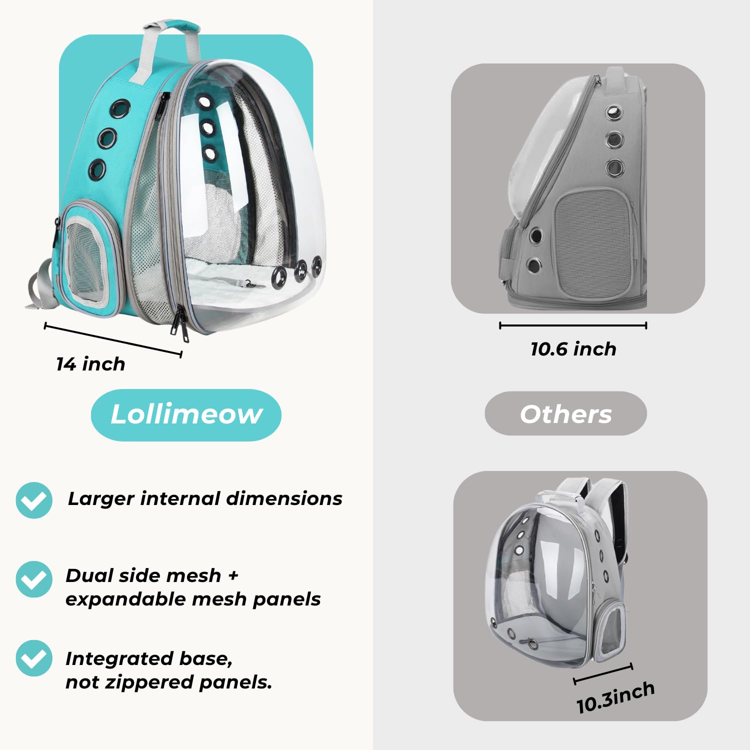 LOLLIMEOW all-season comfort duo with hard base and plush padding