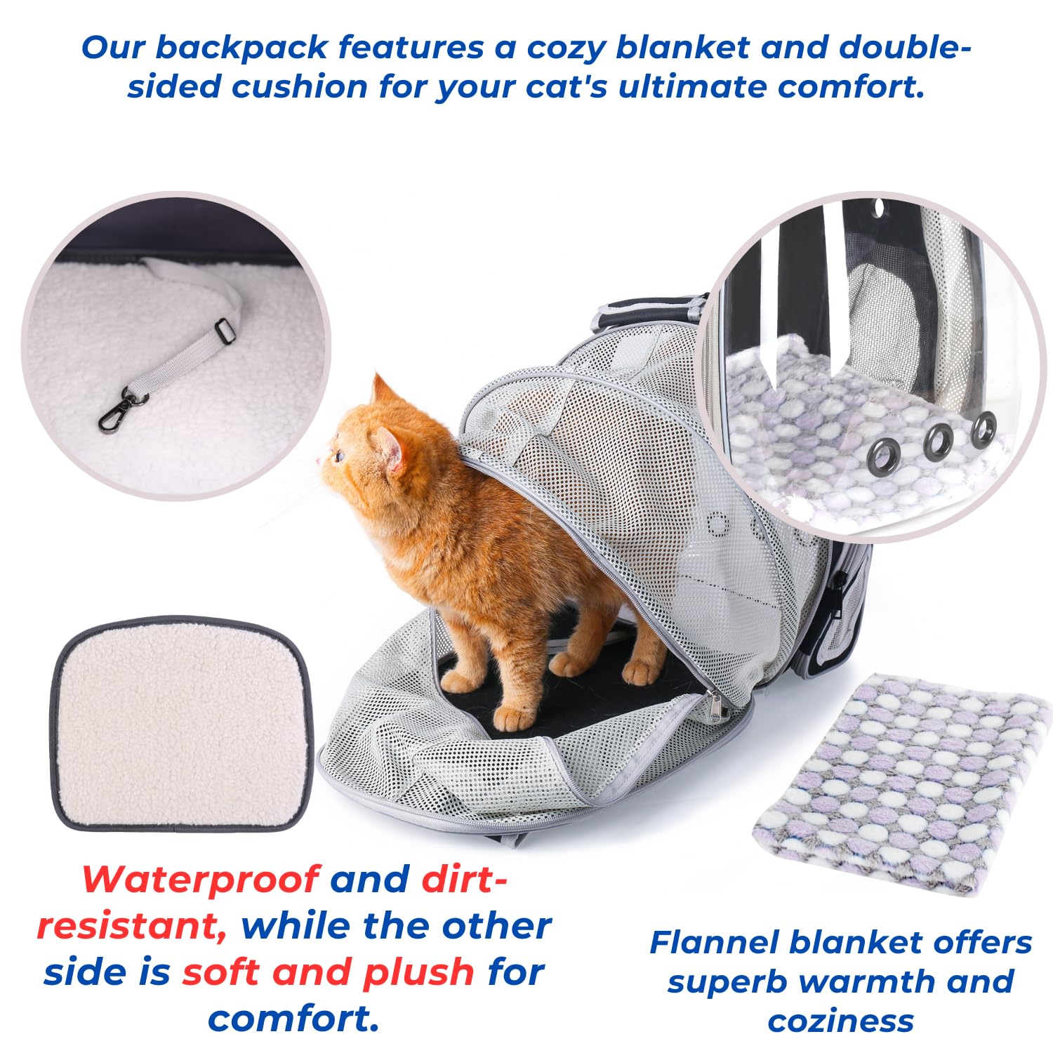 LOLLIMEOW base cushion plush blanket offers removable comfort on flights